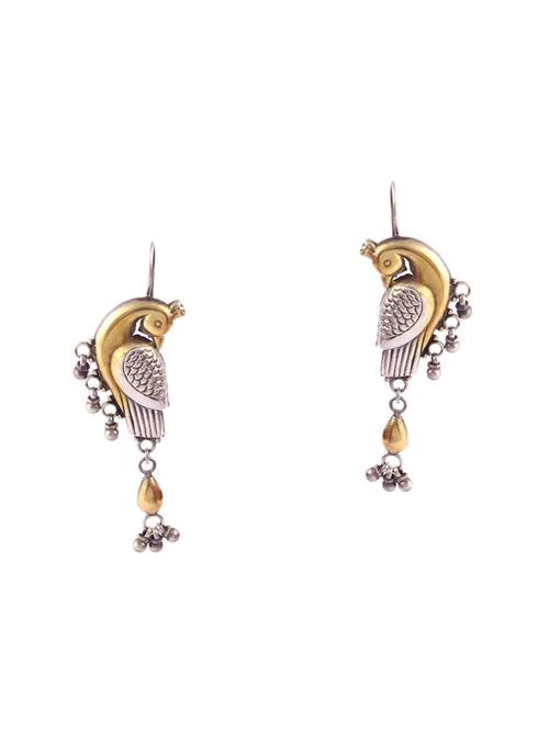 gold plated silver, peacock design with ghungroo - 18182592 - Standard Image - 0