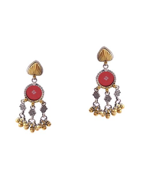 gold plated silver, mirror glass stud earrings - 18182596 -  Standard Image - 0