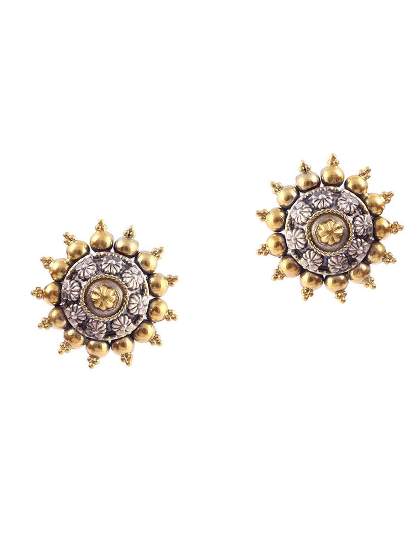 gold plated silver, statement sun-floral rawa stud earrings