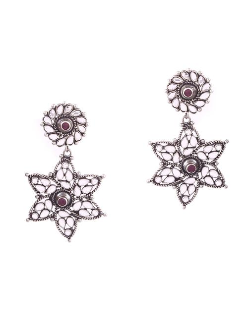 silver cz's adorable floral ear studs - 18182626 -  Standard Image - 0