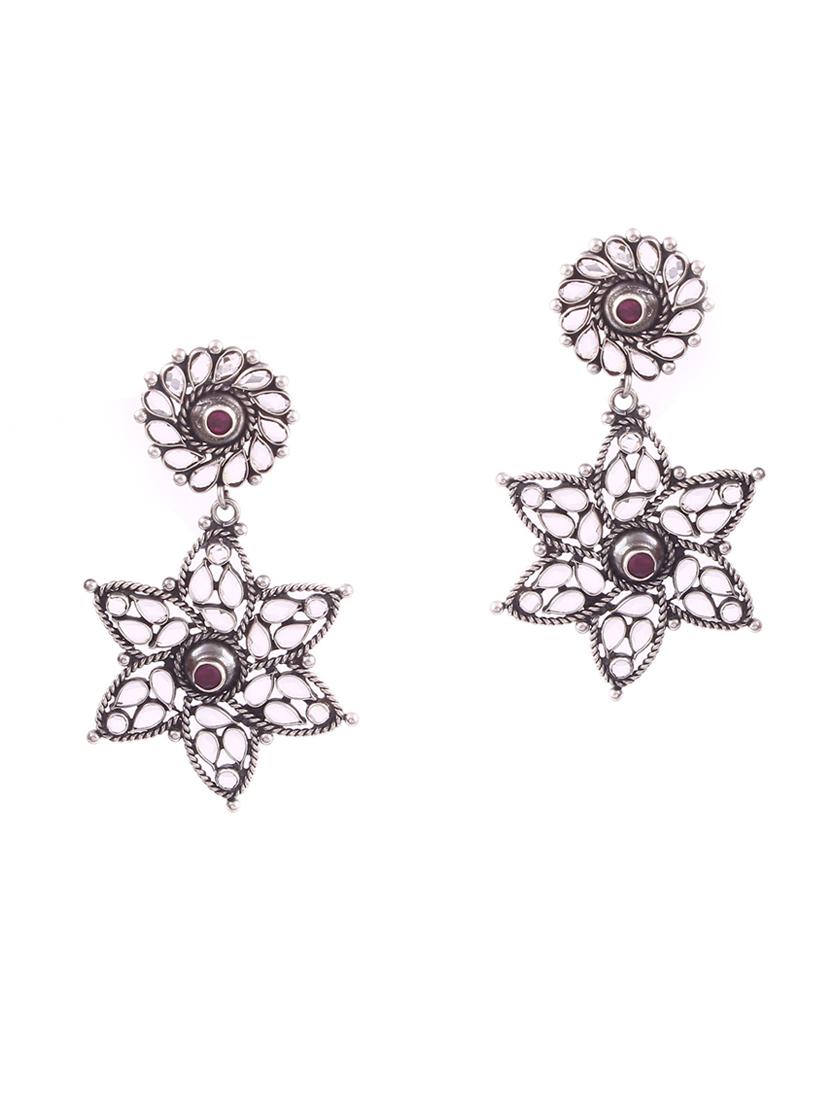 silver cz's adorable floral ear studs - 18182626 -  Zoom Image - 0