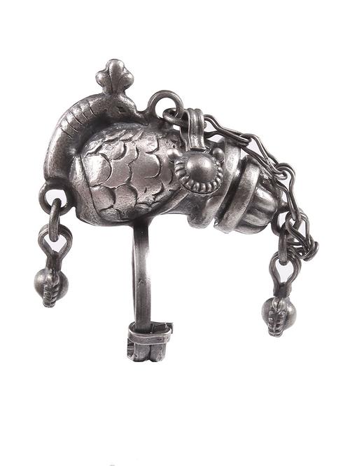 silver adorable peacock ring with ghungroos - 18182649 - Standard Image - 0