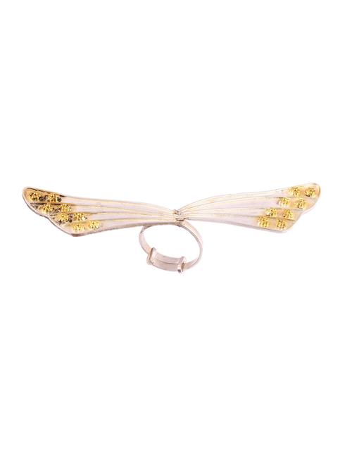 gold plated silver, adorable butterfly wing ring - 18182657 - Standard Image - 0