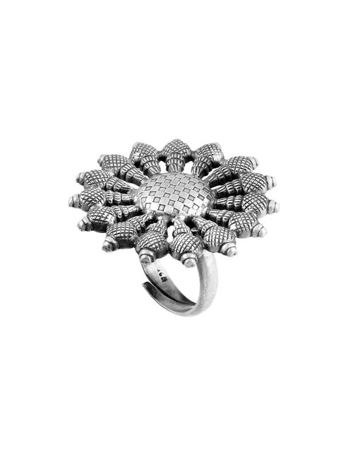 silver sun-floral adorable statement ring - 18182665 - Standard Image - 0