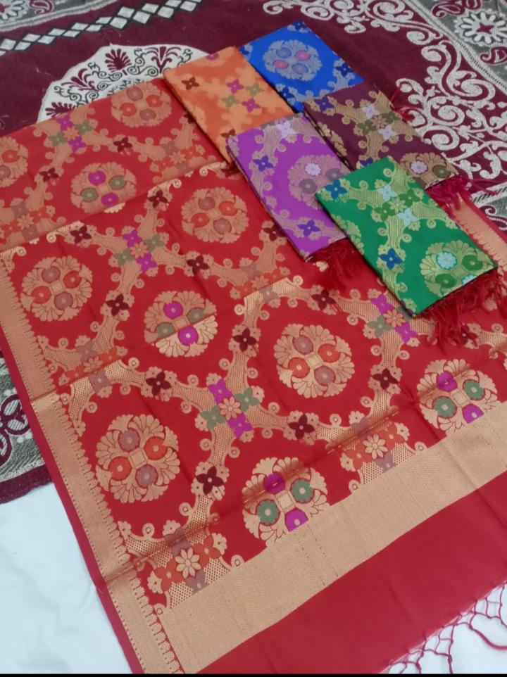 duppata silk red colors  - 18183305 -  Standard Image - 1