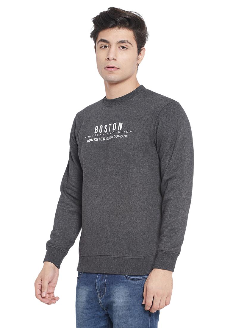 grey chest-printed sweatshirt - 18183369 -  Standard Image - 1
