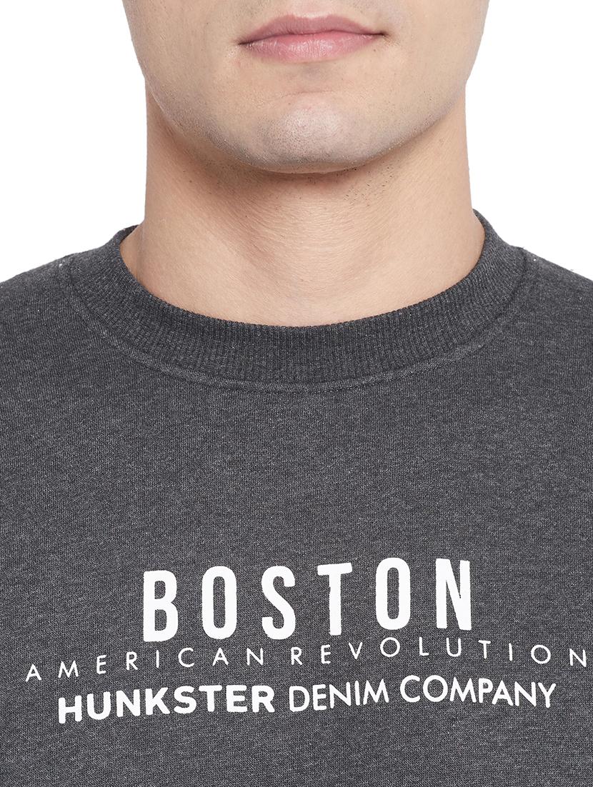 grey chest-printed sweatshirt - 18183369 - Standard Image - 4