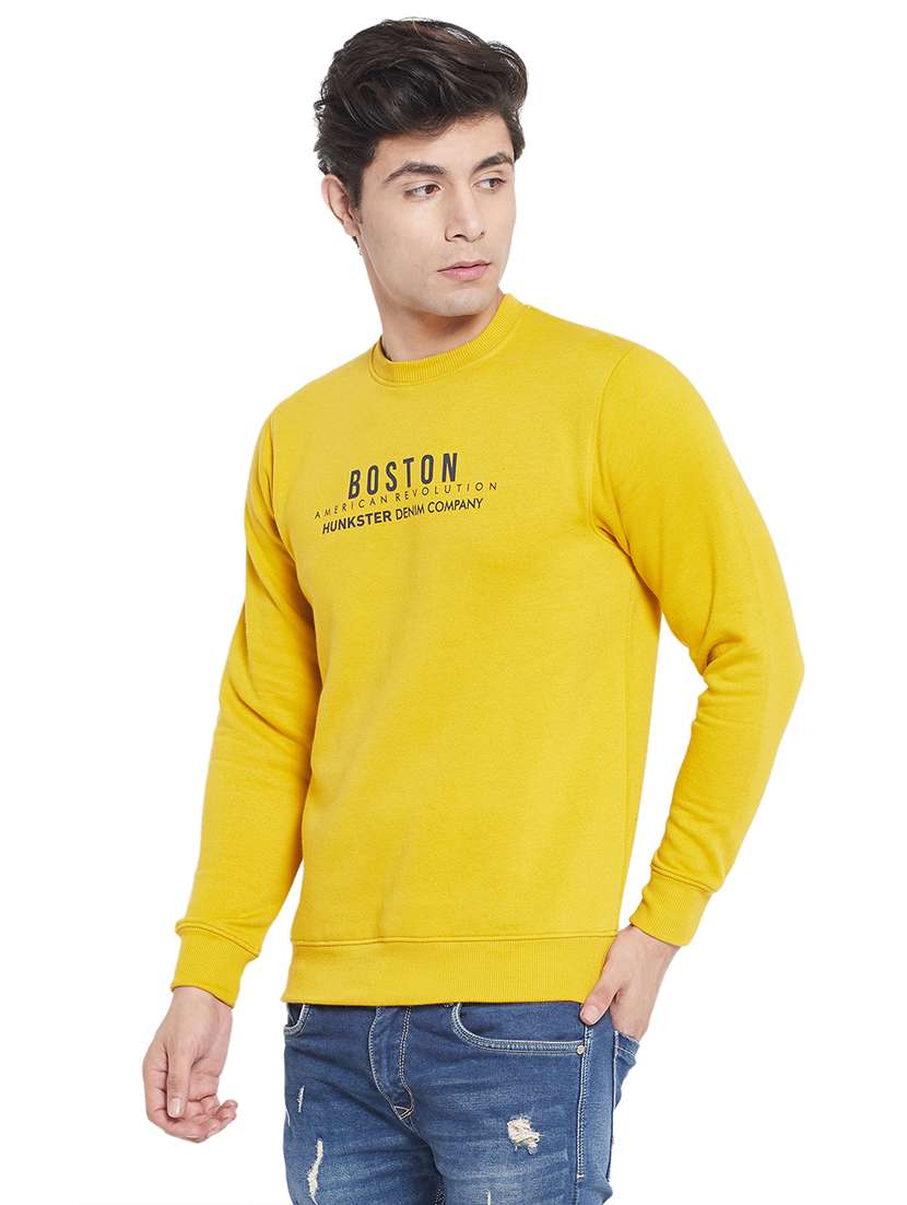 yellow chest-printed sweatshirt - 18183372 -  Standard Image - 1