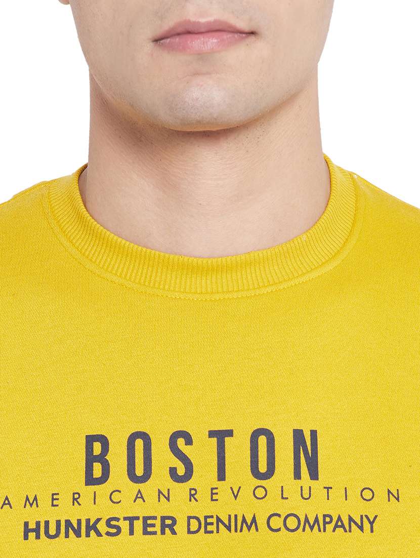 yellow chest-printed sweatshirt - 18183372 -  Standard Image - 4