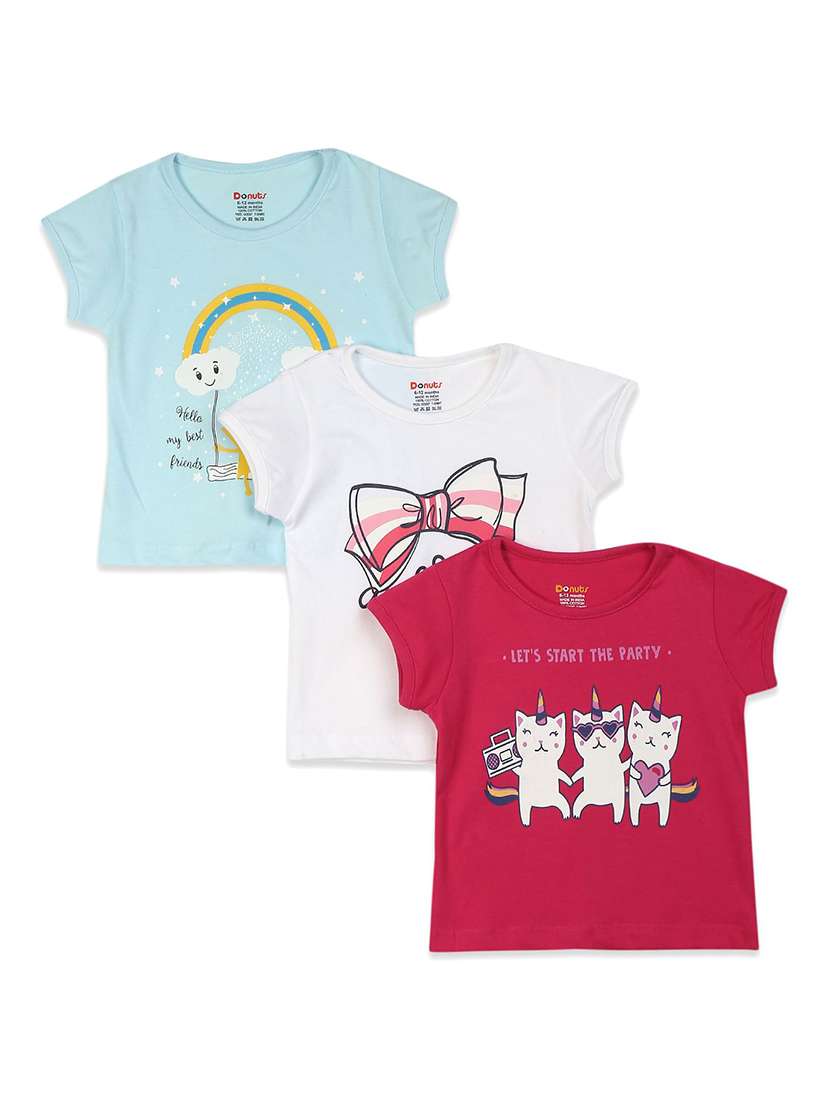 set of 3 pcs printed regular tee
