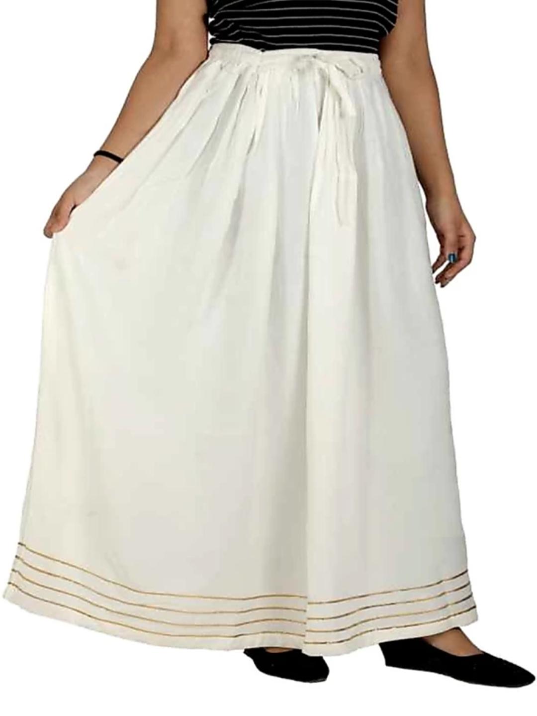 white gold gota skirt  - 18183902 -  Zoom Image - 0