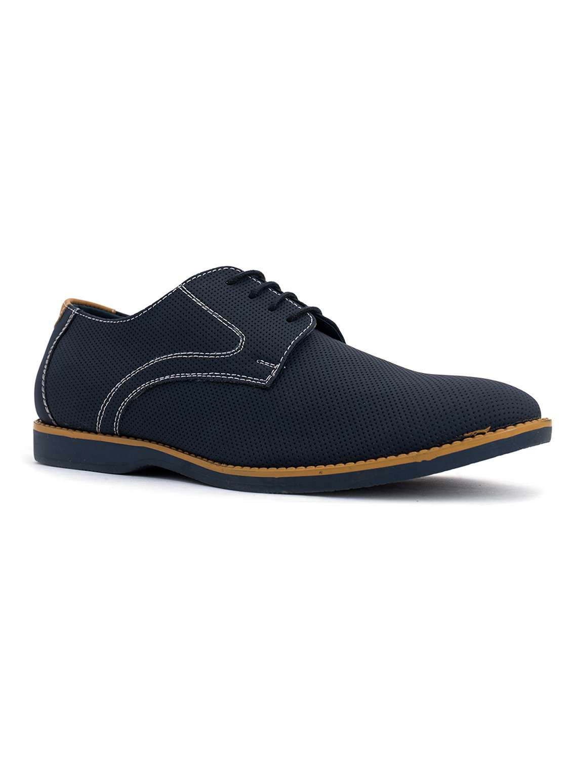 navy-blue self-designed lace-up derby