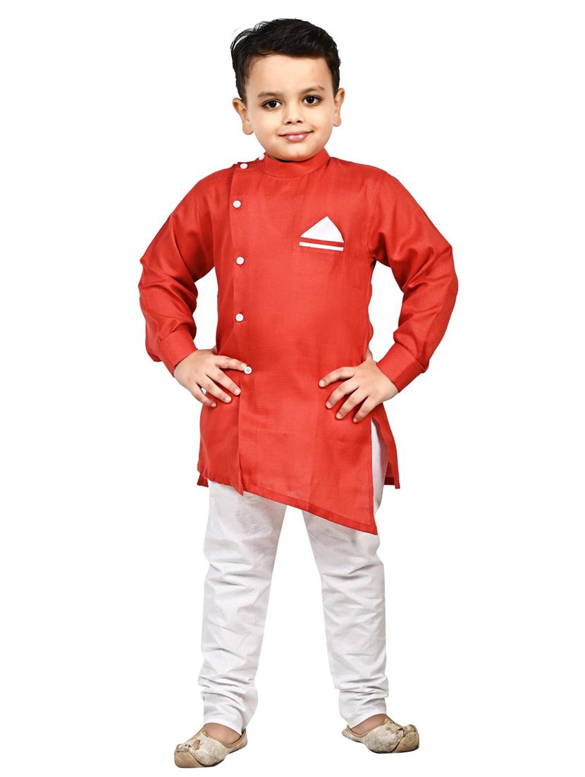 red solid kurta set - 18184579 - Zoom Image - 0