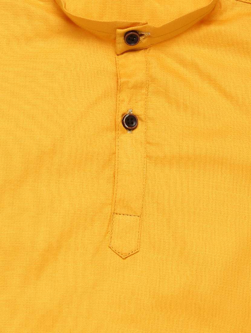 yellow solid kurta pajama set - 18184594 - Standard Image - 4