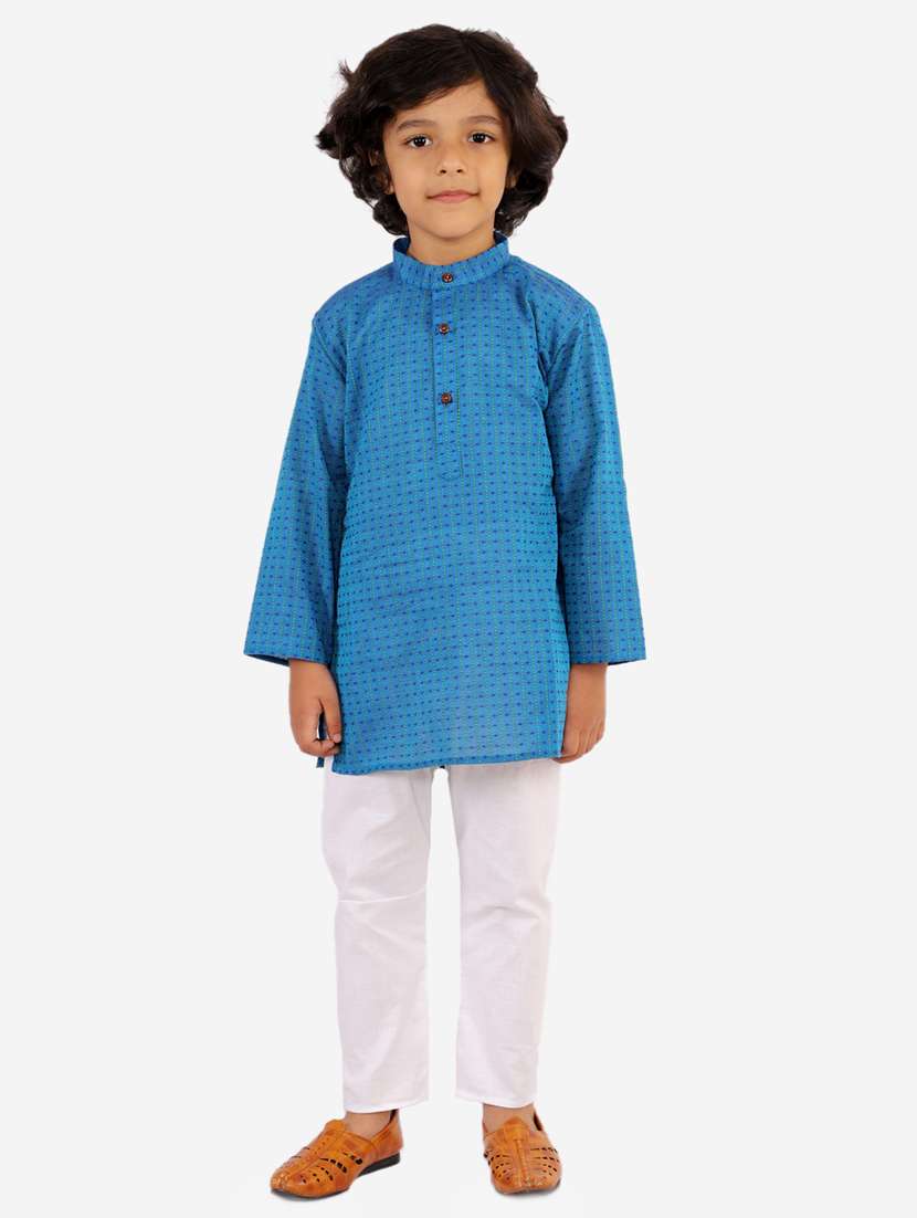 blue striped kurta set