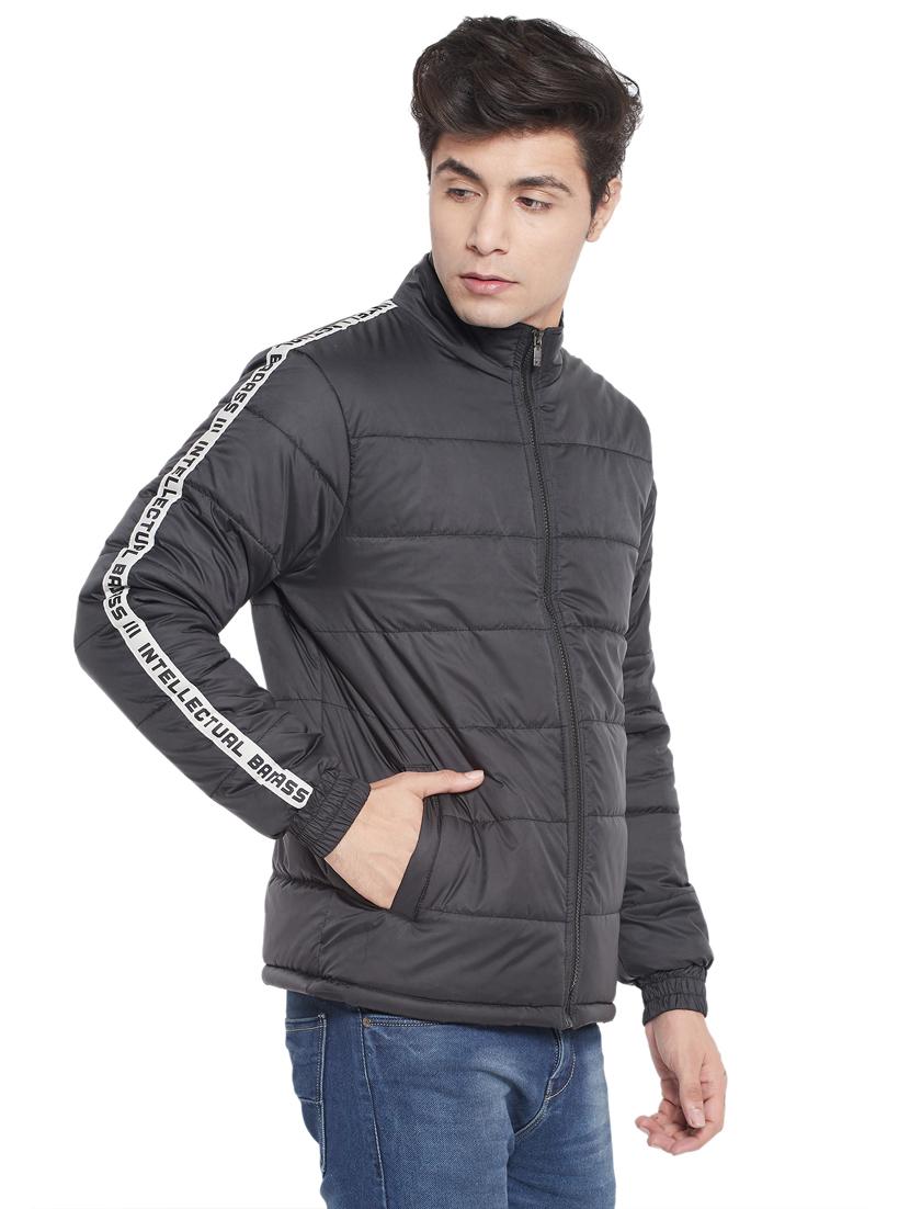 black solid quilted jacket - 18185971 - Standard Image - 1