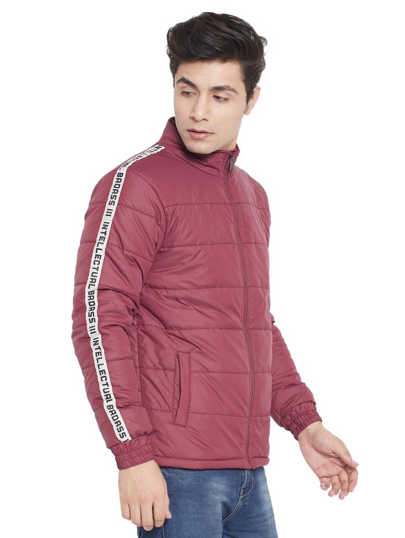 red side taped solid quilted jacket - 18185972 - Standard Image - 1