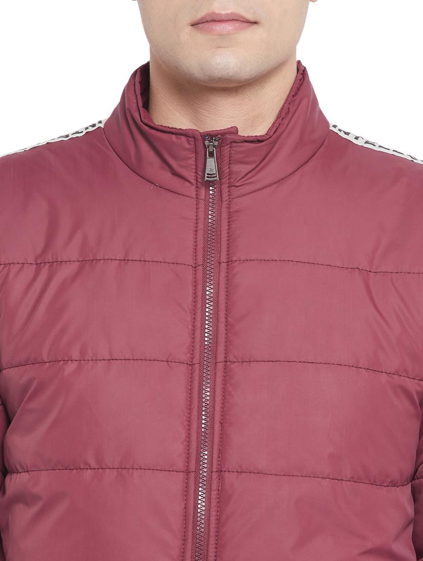 red side taped solid quilted jacket - 18185972 - Standard Image - 4