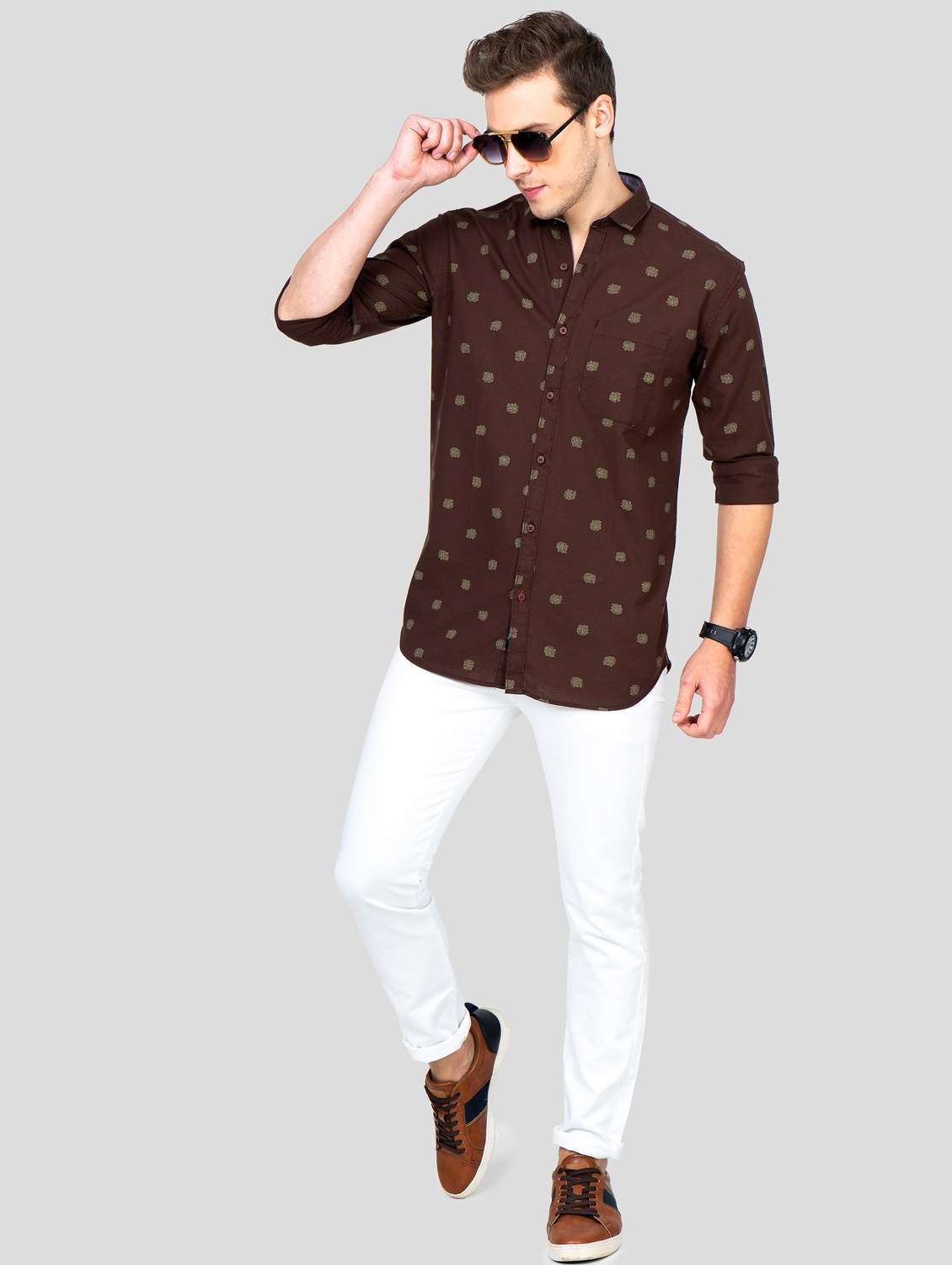 maroon printed casual shirt - 18186548 -  Standard Image - 4