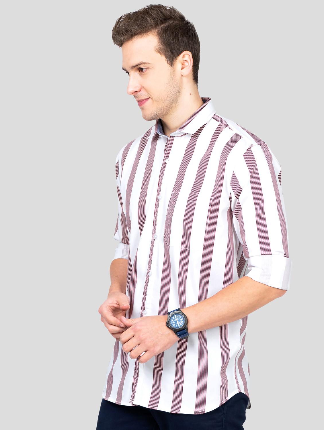 white striped casual shirt - 18186560 - Standard Image - 1