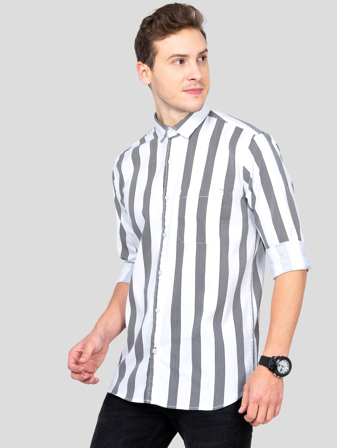 white striped casual shirt - 18186561 - Standard Image - 1