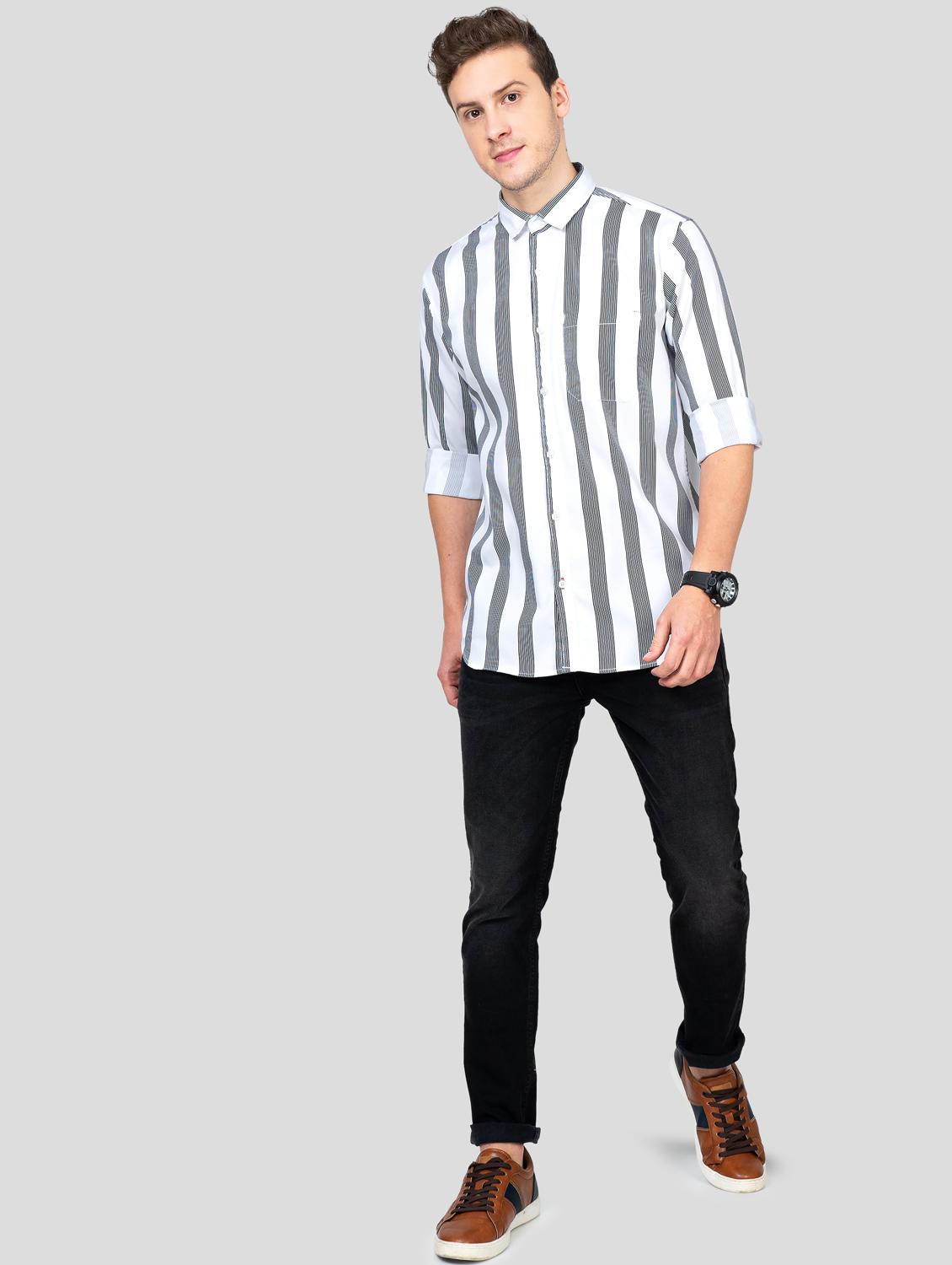 white striped casual shirt - 18186561 - Standard Image - 4