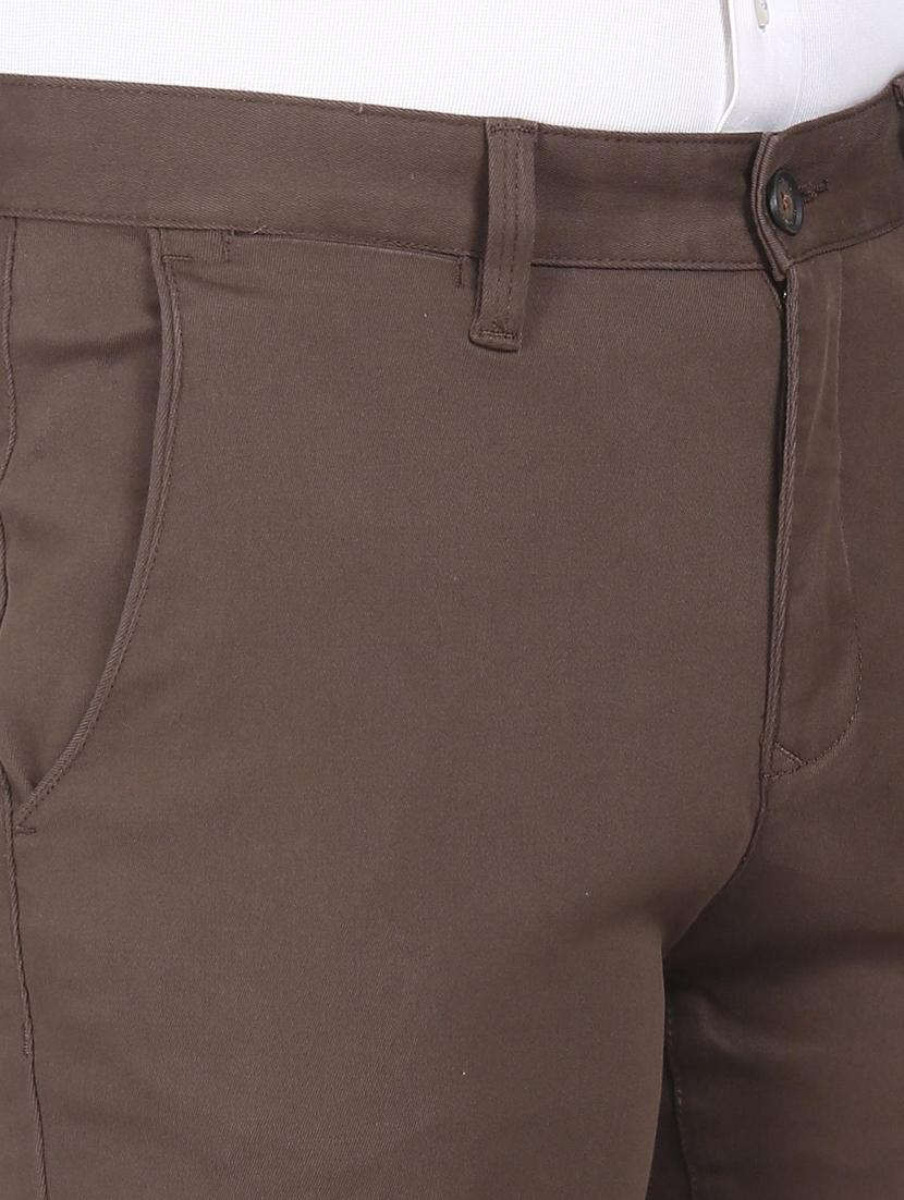 taupe solid chinos casual trouser - 18186697 - Standard Image - 4