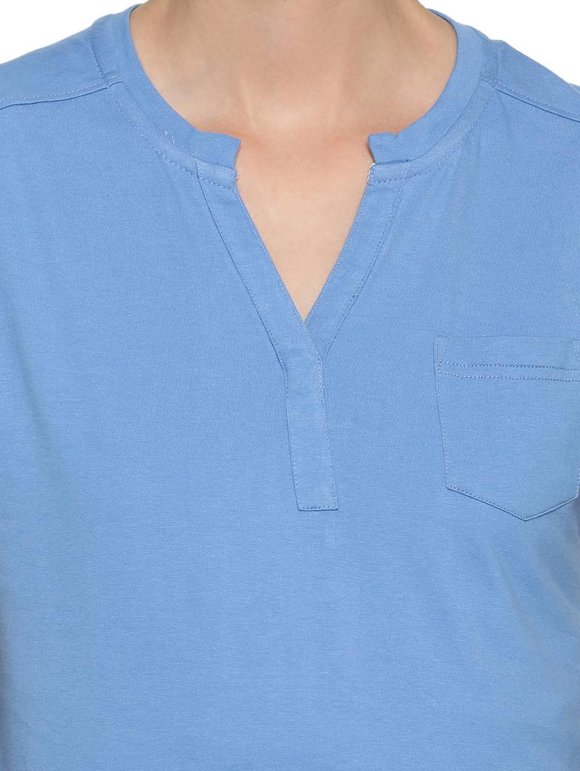 dark blue cotton lycra regular top - 18186946 - Standard Image - 4