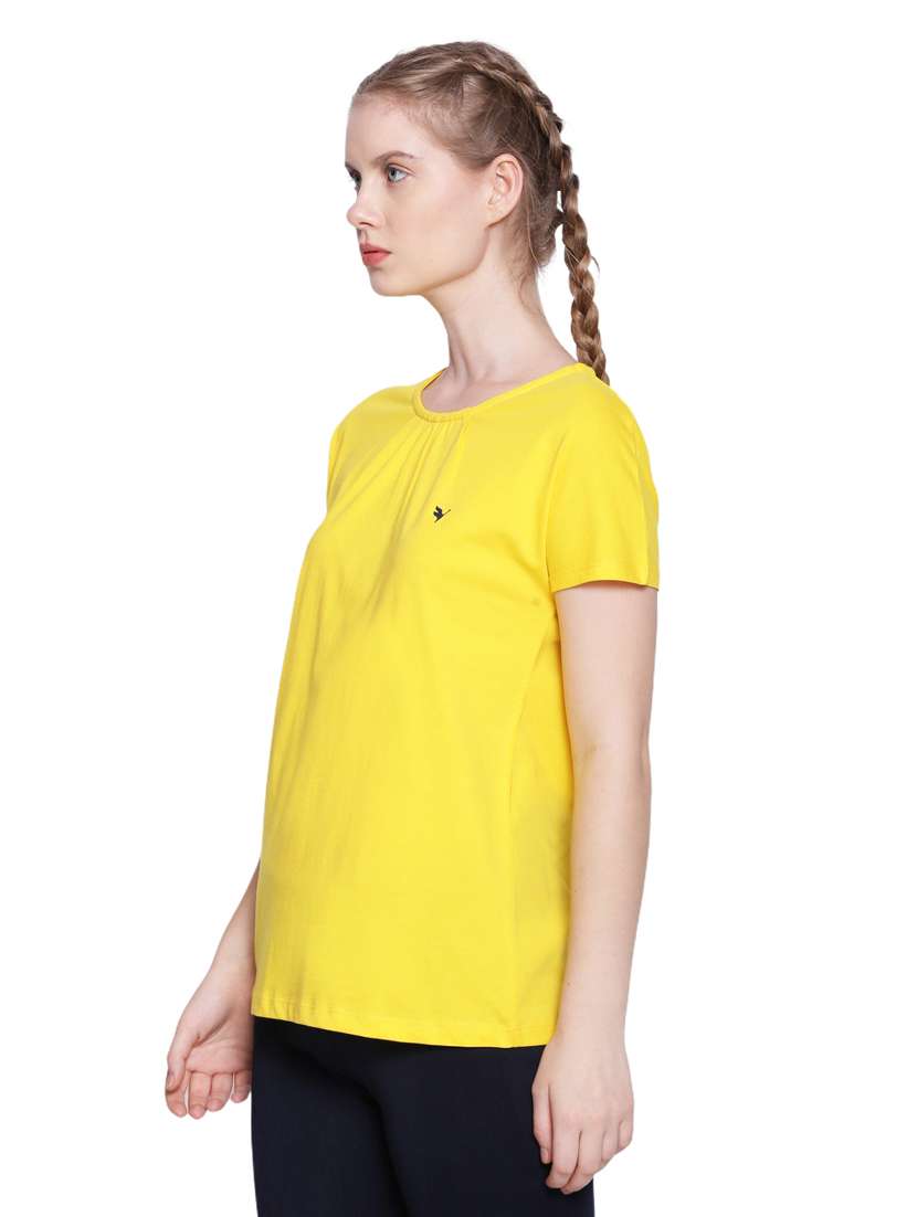 yellow cotton lycra regular top - 18186947 -  Standard Image - 1