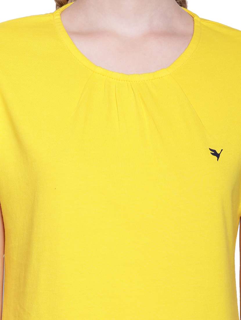 yellow cotton lycra regular top - 18186947 -  Standard Image - 4