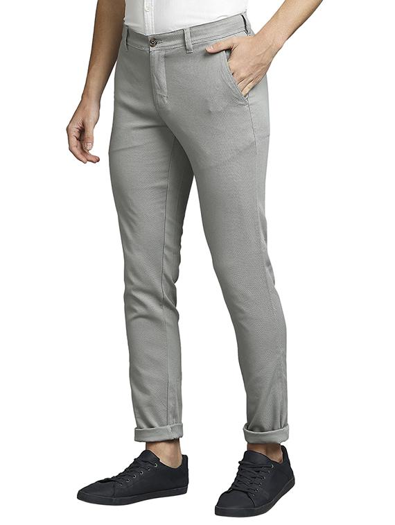 green solid flat front casual trouser - 18186988 - Standard Image - 1