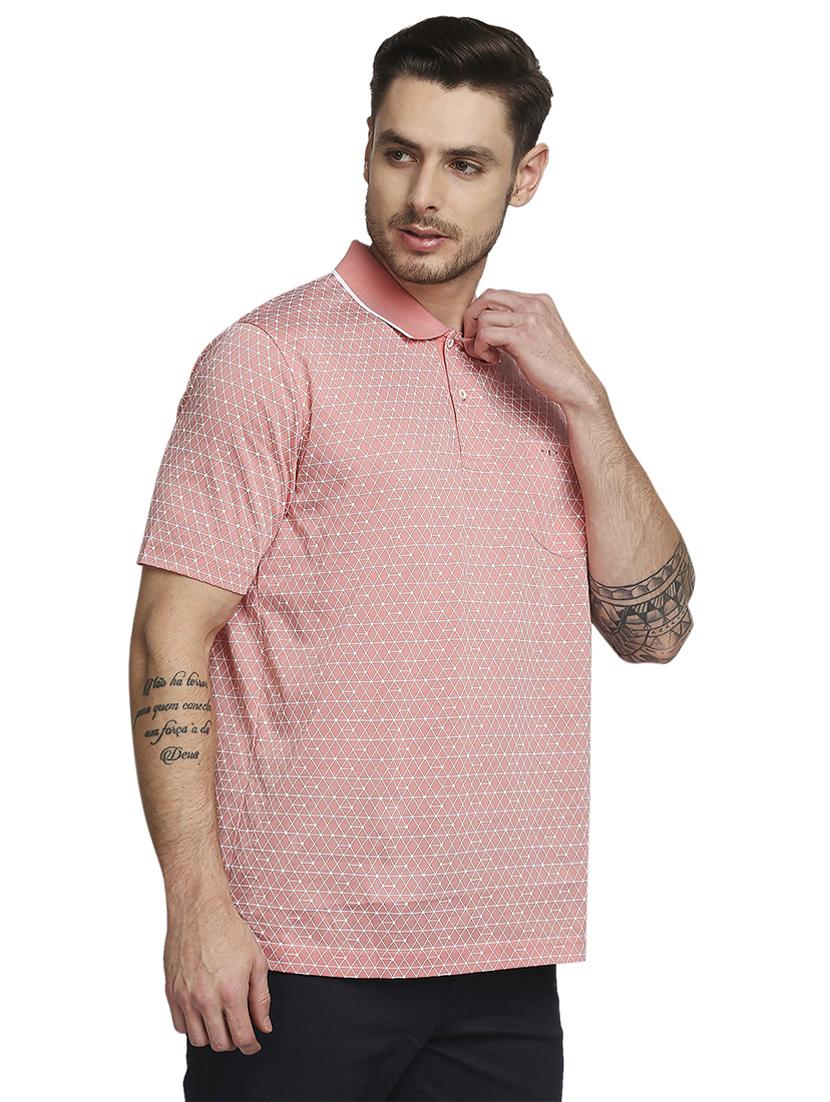 pink printed polo t-shirt - 18187132 - Standard Image - 1