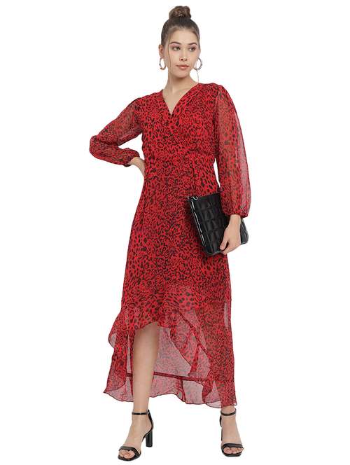 women's high low color block dress - 18187320 - Standard Image - 0