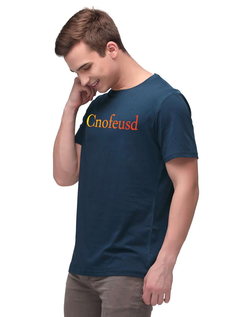 dark blue chest print t-shirt - 18187326 -  Standard Image - 1