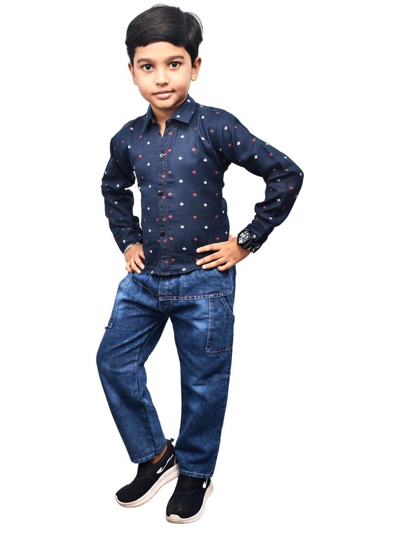 blue printed shirt - 18187379 - Standard Image - 1