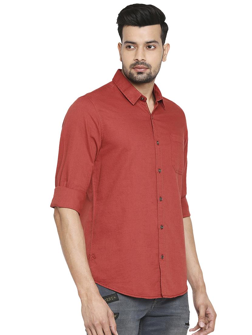 red solid casual shirt - 18187675 - Standard Image - 1