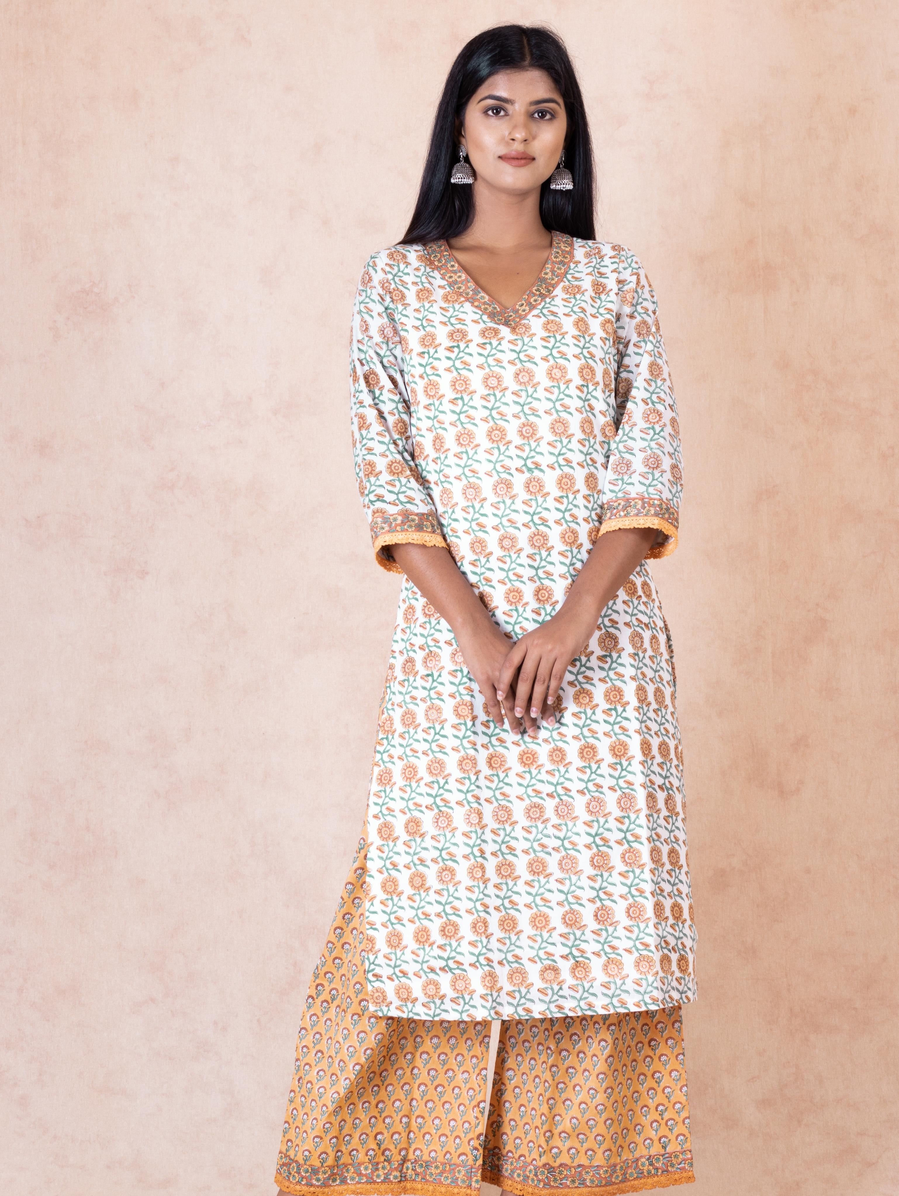 this hand-block printed kurta is available - 18188656 - Standard Image - 1
