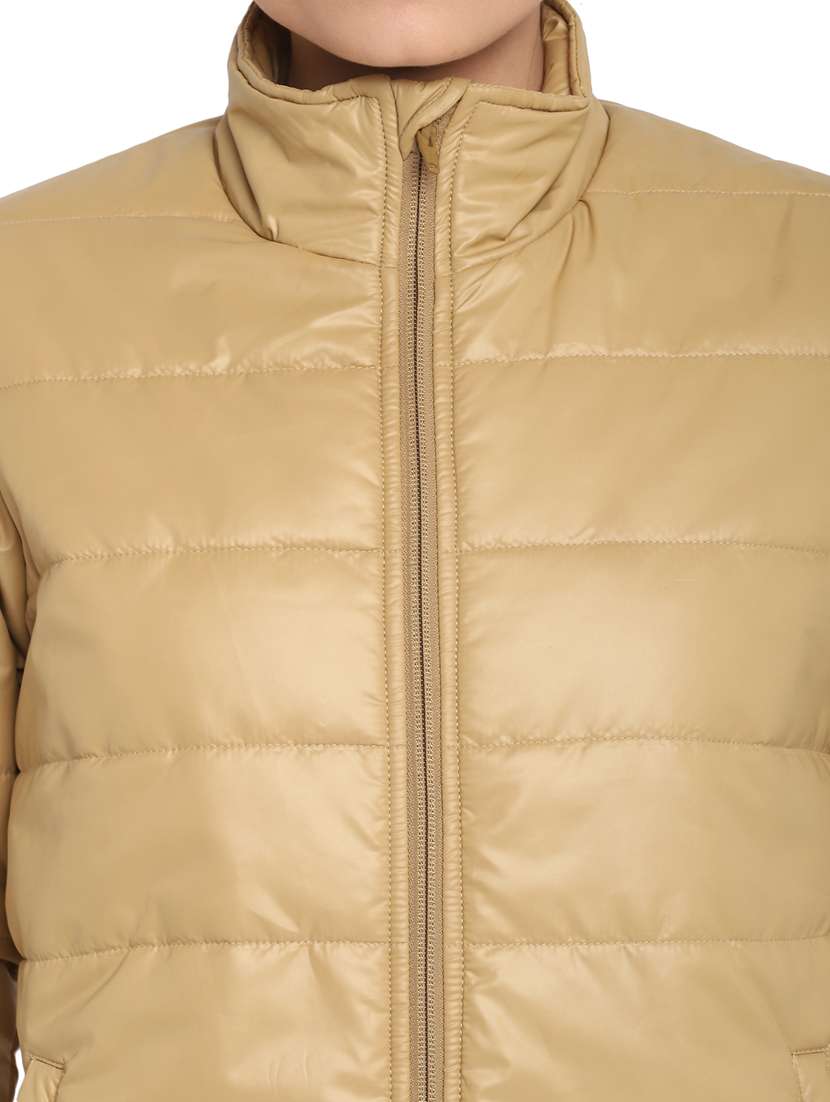 beige polyester solid jacket - 18189474 - Standard Image - 4