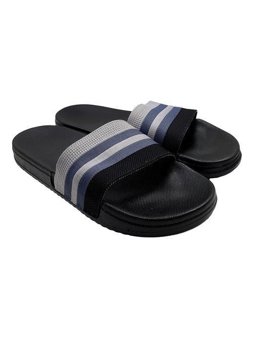 grey synthetic & mesh slip on flip flops - 18190137 - Standard Image - 0