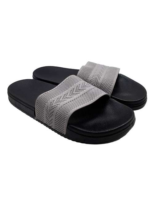 grey synthetic & mesh slip on flip flops - 18190141 - Standard Image - 0
