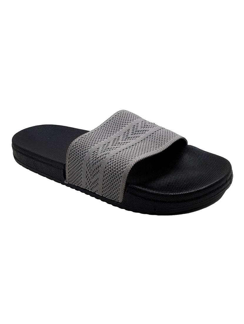 grey synthetic & mesh slip on flip flops - 18190141 - Standard Image - 1