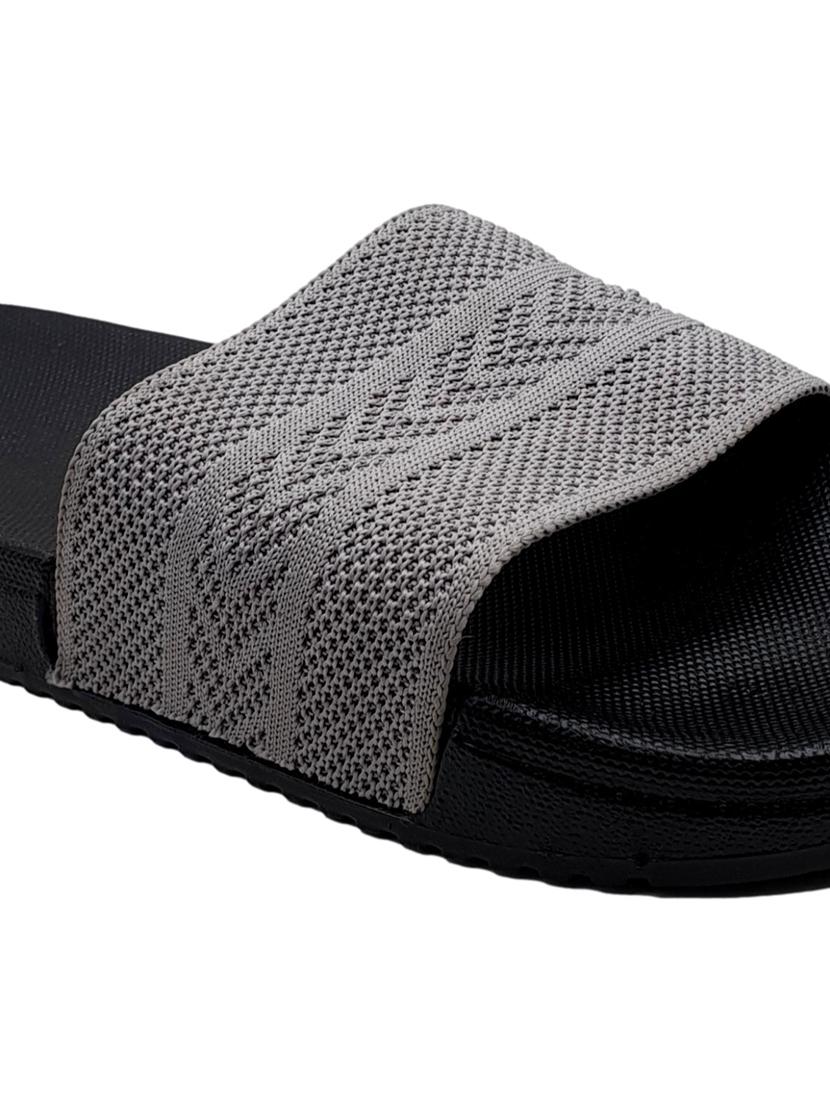 grey synthetic & mesh slip on flip flops - 18190141 - Standard Image - 4