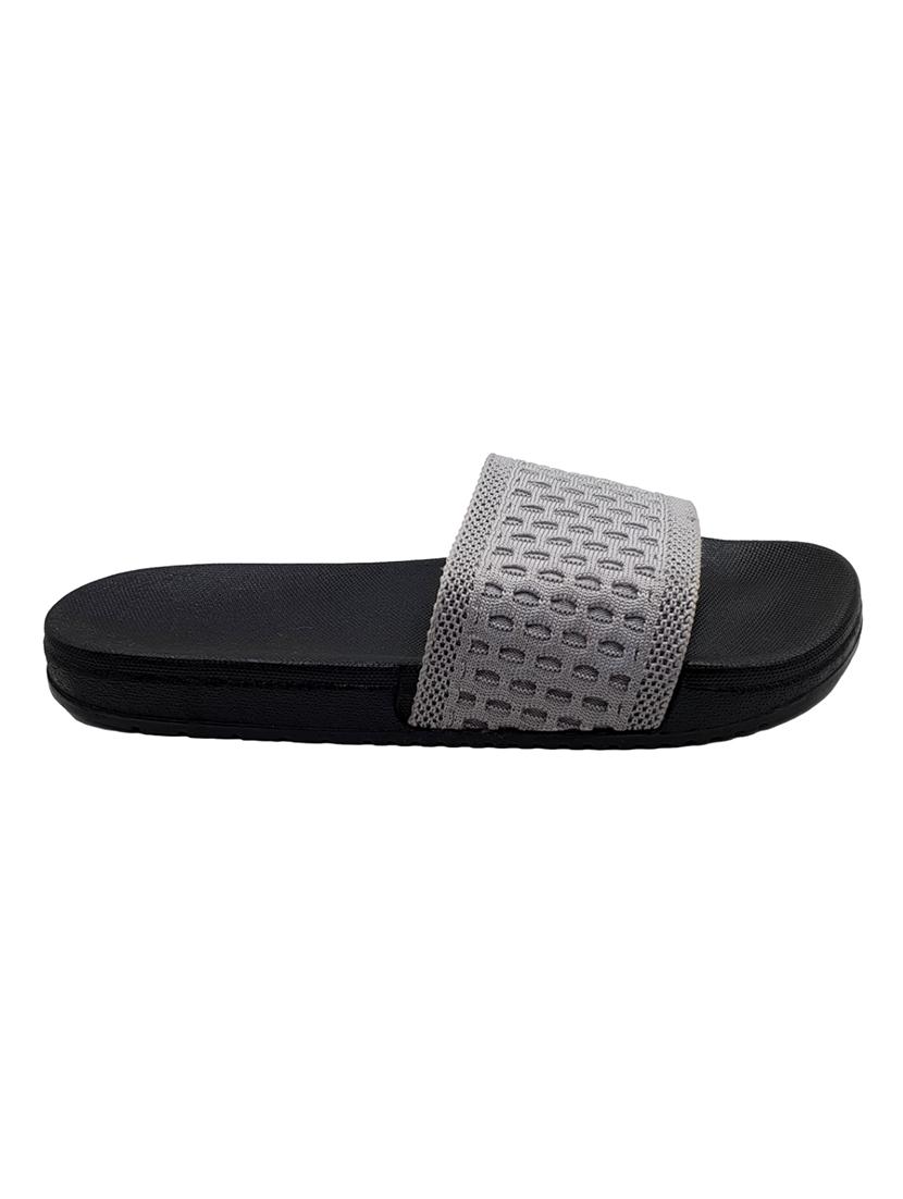 grey synthetic & mesh slip on flip flops - 18190149 - Standard Image - 1