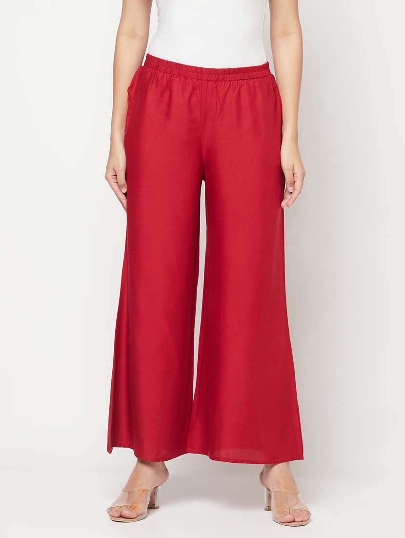 aniyah regular fit women maroon trousers 