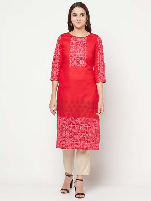 women's straight kurta - 18192090 -  Standard Image - 0
