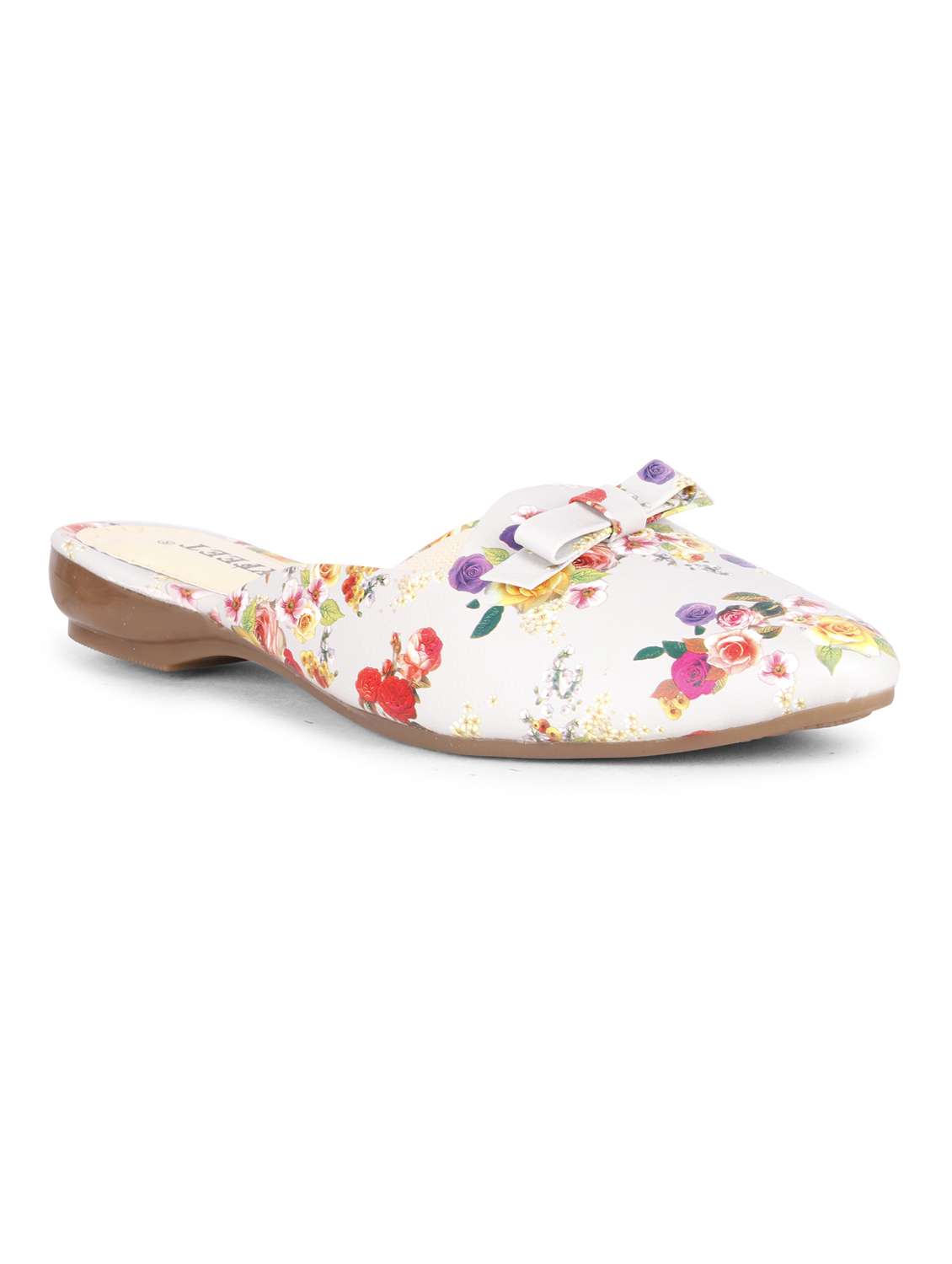 women printed slip on mules