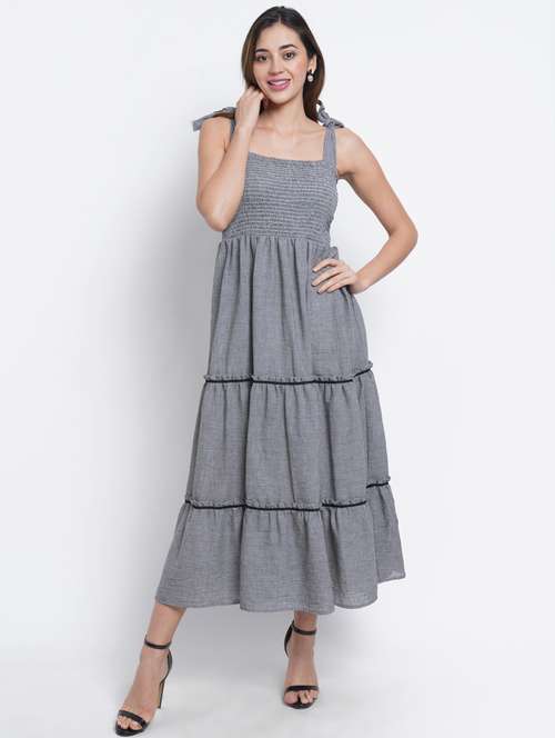 women's tiered dress solid dress - 18193165 - Standard Image - 0
