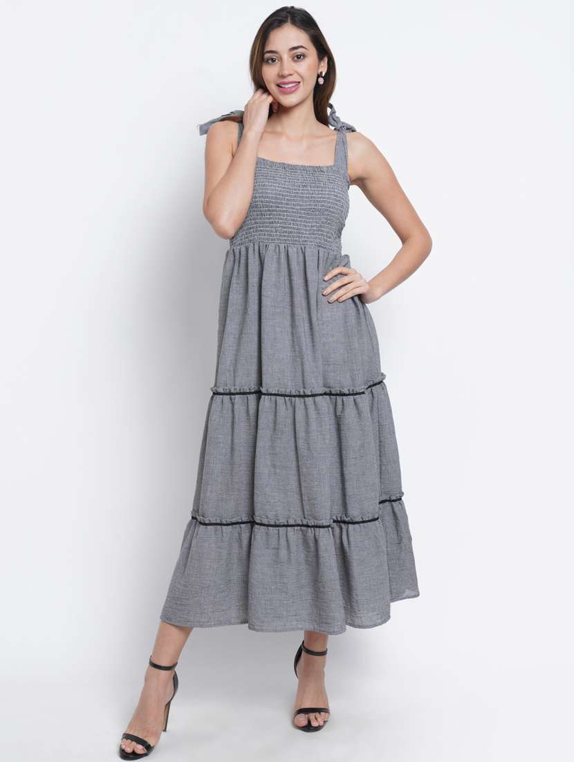 women's tiered dress solid dress - 18193165 - Zoom Image - 0