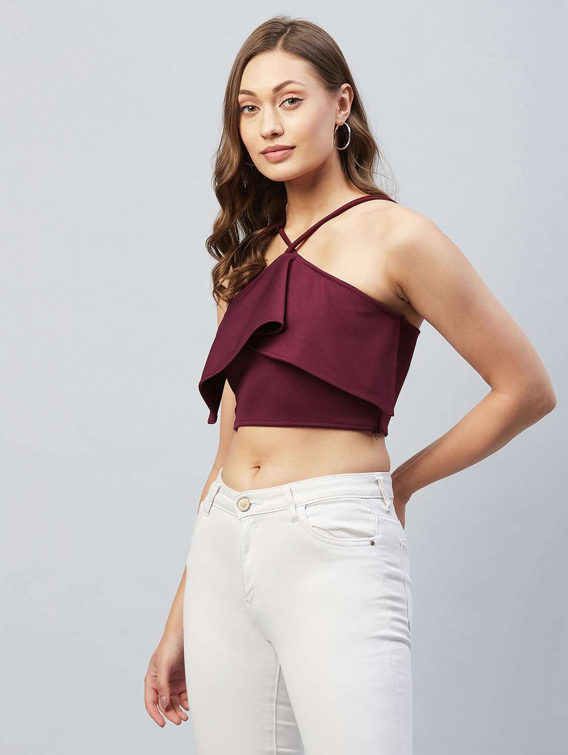 Women's Crop Halter Neck Top
