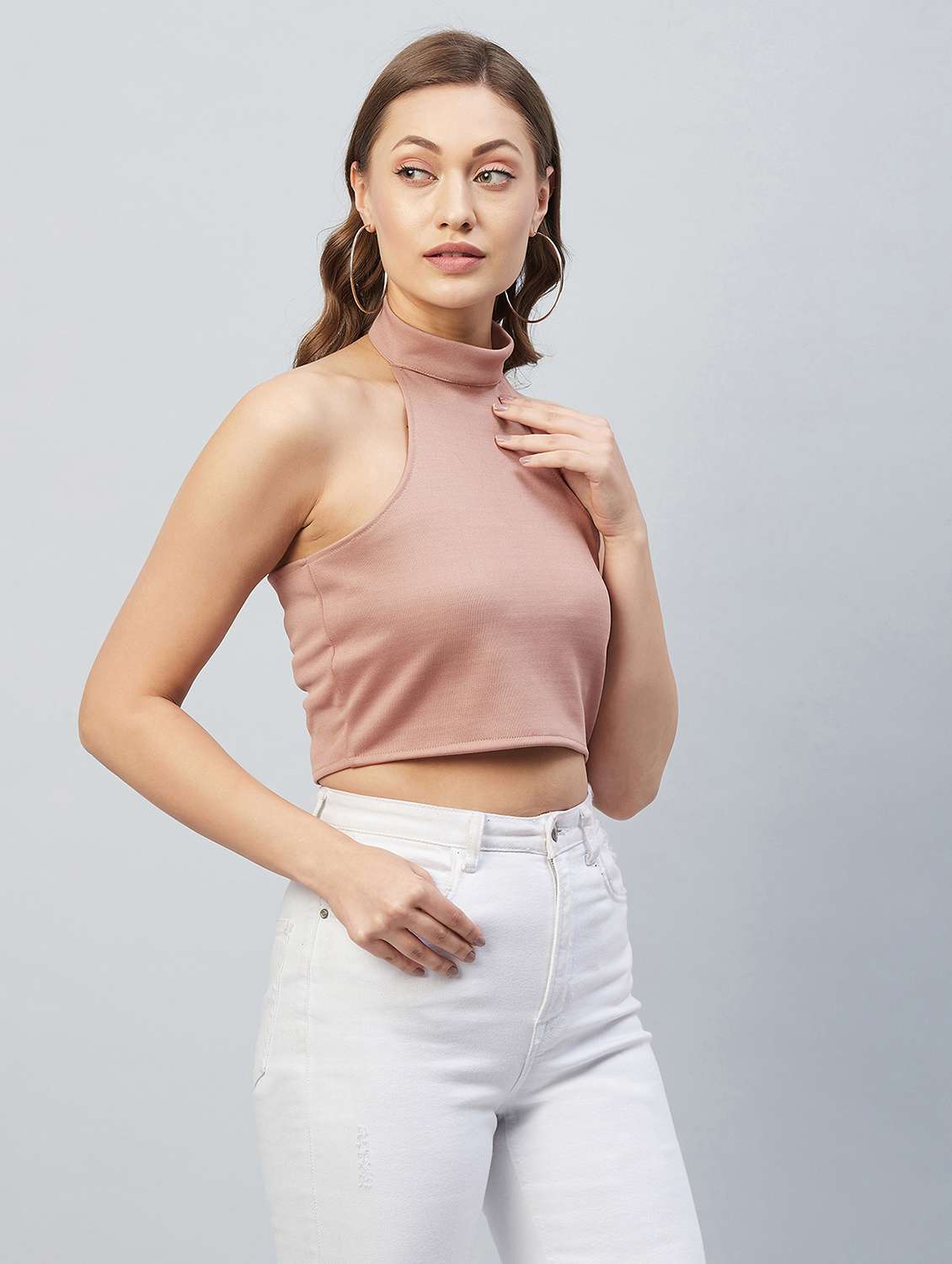 women's crop halter neck top - 18193828 -  Standard Image - 1